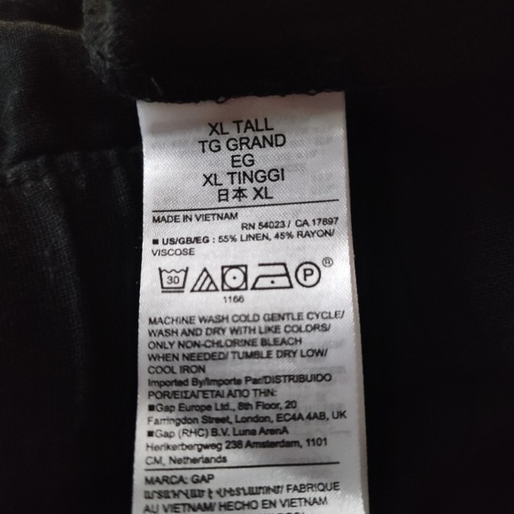 New Gap Pants XL Extra Large Tall Linen Blend Cargo Pull On Wide Leg Black NWT - Picture 6 of 9
